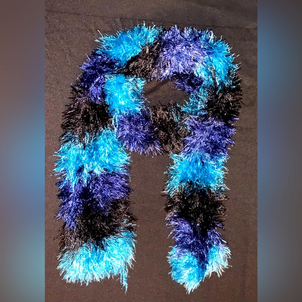 Fuzzy blue scarf